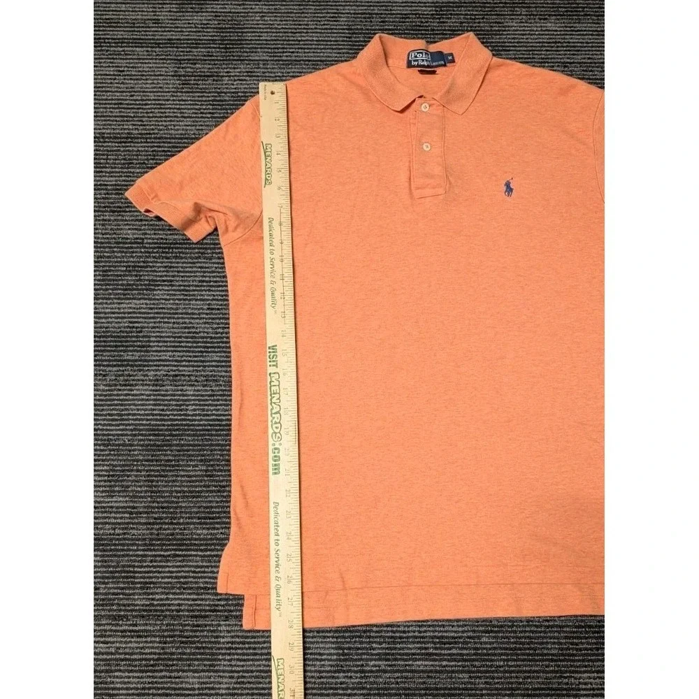 Ralph Lauren Polo Shirt Mens Size M Orange Pony Casual Short Sleeve
